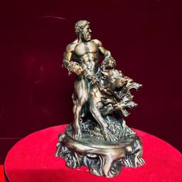 Tượng Á thần Hercules khống chế chó ba đầu Cerberus. in 3D , cao 18 cm 3
