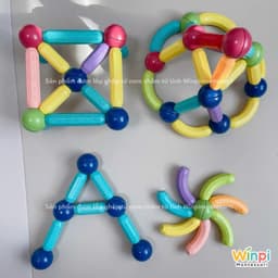 Đồ chơi lắp ghép Nam Châm từ tính Winpi Montessori 36/64 /72 Chi Tiết, Đồ chơi xếp hình,Đồ Chơi Lắp Ráp,Đồ chơi nam châm 8