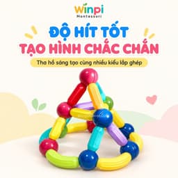 Đồ chơi lắp ghép Nam Châm từ tính Winpi Montessori 36/64 /72 Chi Tiết, Đồ chơi xếp hình,Đồ Chơi Lắp Ráp,Đồ chơi nam châm 4