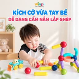 Đồ chơi lắp ghép Nam Châm từ tính Winpi Montessori 36/64 /72 Chi Tiết, Đồ chơi xếp hình,Đồ Chơi Lắp Ráp,Đồ chơi nam châm 2