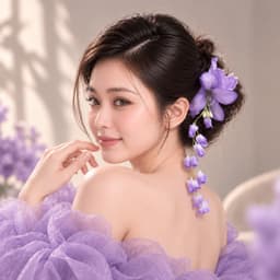 Kẹp Tóc Hoa Tím Dáng Rủ Nữ Tính – Kẹp Hoa Cài Tóc Nàng Thơ, Phụ Kiện Áo Dài Cổ Trang Chụp Ảnh 6