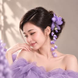 Kẹp Tóc Hoa Tím Dáng Rủ Nữ Tính – Kẹp Hoa Cài Tóc Nàng Thơ, Phụ Kiện Áo Dài Cổ Trang Chụp Ảnh 3
