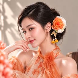 Kẹp Tóc Hoa Cam Trắng Bản Lớn Đính Bướm Ngọc Trai – Kẹp Hoa Cài Tóc Áo Dài, Cổ Trang Nữ 4