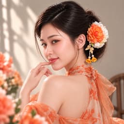 Kẹp Tóc Hoa Cam Trắng Bản Lớn Đính Bướm Ngọc Trai – Kẹp Hoa Cài Tóc Áo Dài, Cổ Trang Nữ 3