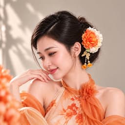 Kẹp Tóc Hoa Cam Trắng Bản Lớn Đính Bướm Ngọc Trai – Kẹp Hoa Cài Tóc Áo Dài, Cổ Trang Nữ 5