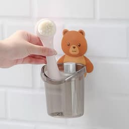 Cốc Gấu Dán Tường Đa Năng Để Đựng Bàn Chải Đánh Răng Có Lỗ Thoát Nước Tiện Lợi - Kệ Hộp Dán Tường 6