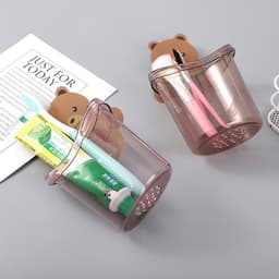Cốc Gấu Dán Tường Đa Năng Để Đựng Bàn Chải Đánh Răng Có Lỗ Thoát Nước Tiện Lợi - Kệ Hộp Dán Tường 8