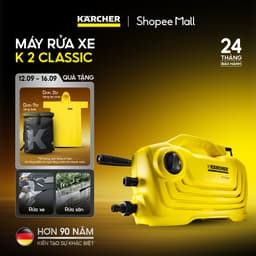 Máy Rửa Xe KARCHER Cầm Tay K 2 Classic - Công suất 1400W - Động cơ chổi than giúp Làm Sạch Xe Máy, Sân vườn dưới 20m2 1