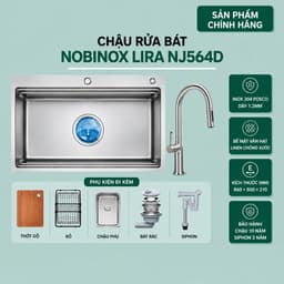 CHẬU RỬA BÁT NOBINOX LIRA NJ564D | Hàng chính hãng 1