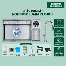 CHẬU RỬA BÁT 1 HỐ NOBINOX LUMIA NJ510B 1