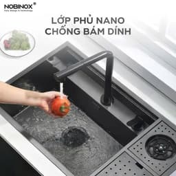 CHẬU RỬA BÁT 1 HỐ NOBINOX LUMIA NJ510B 4