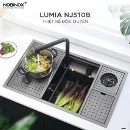 CHẬU RỬA BÁT 1 HỐ NOBINOX LUMIA NJ510B 7