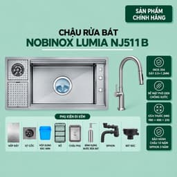 CHẬU RỬA BÁT 1 HỐ NOBINOX LUMIA NJ511B 1