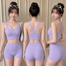 Bộ tập Gym, Yoga, Erobic cho nữ chất LuLu hàng Quảng Châu cao cấp BT200 8