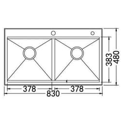 CHẬU RỬA BÁT 2 HỐ NOBINOX LIKEN NL785 4