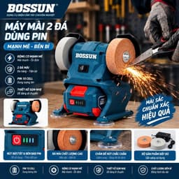 Máy Mài 2 Đá Mini Dùng Pin Bossun BS-G7002, Đường Kính Đá 7cm, Động Cơ Không Chổi Than, Chân Pin Phổ Thông m21 4cm 1