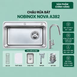 CHẬU RỬA BÁT NOBINOX NOVA A382 | MẪU MỚI 2026 1