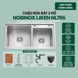 CHẬU RỬA BÁT 2 HỐ NOBINOX LIKEN NL786 1