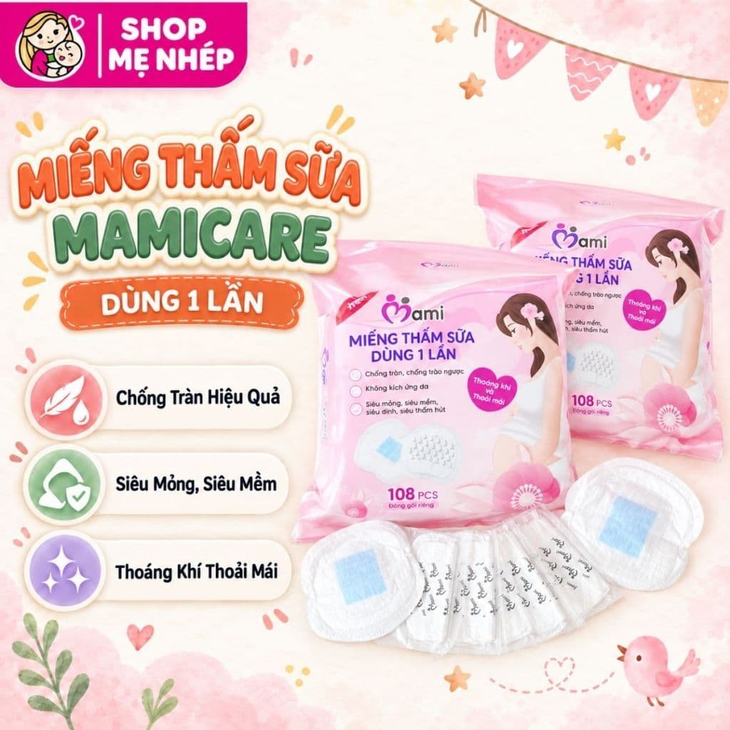 Miếng Lót Thấm Sữa Mamicare Kichilachi tiện lợi, thoáng khí đủ loại