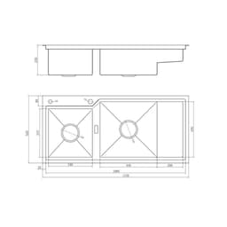 CHẬU RỬA BÁT 2 HỐ NOBINOX RAZIA NJ575 9