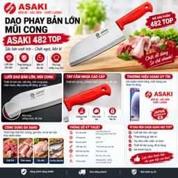 Dao Phay Bản Lớn Mũi Cong ASAKI Japan 482 TOP. LMS 1