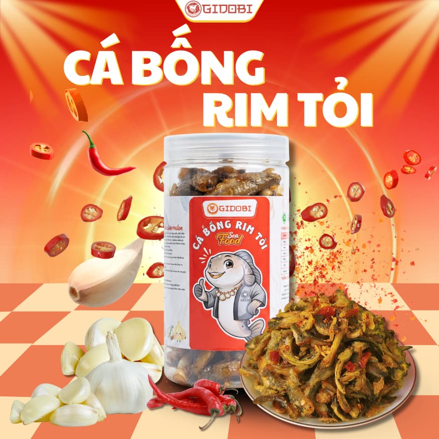 [GIDOBI]Cá Bống Biển Rim Tỏi – Mặn Ngọt Đậm Đà Ăn Hao Cơm (Hũ 100g-200g, HSD 12 Tháng)Đặc Sản Phan Thiết, Ăn liền.