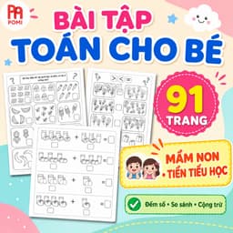 Giấy bài tập Bé Vui Học Toán dành cho mẫu giáo mầm non, lớp 1  - Luyện đếm số, so sánh, cộng trừ đơn giản 1