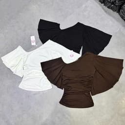 Áo Thun Lệch Vai Tay Loe Ngắn Ôm Tôn Dáng 9