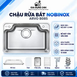 CHẬU RỬA BÁT 1 HỐ NOBINOX ARVO B085 1