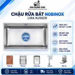 CHẬU RỬA BÁT 1 HỐ NOBINOX LIRA NJ562D | Hàng chính hãng 1