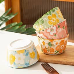 Chén Sứ Trụ 3D Hình Hoa 4.5inch 11cm 3