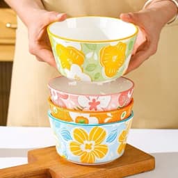 Chén Sứ Trụ 3D Hình Hoa 4.5inch 11cm 6