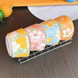 Chén Sứ Trụ 3D Hình Hoa 4.5inch 11cm 8