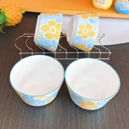 Chén Sứ Trụ 3D Hình Hoa 4.5inch 11cm 9