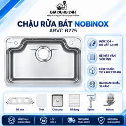 CHẬU RỬA BÁT NOBINOX ARVO B275 | Kích thước 75x48cm 1