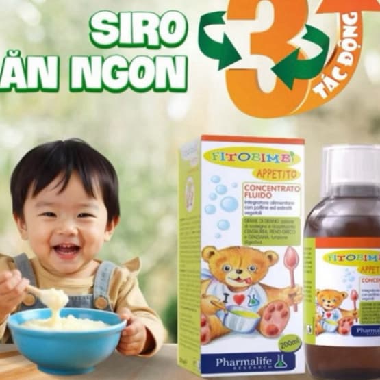 Siro Ăn Ngon 3 Tác Động FITOBIMBI APPETITO Giảm Biếng Ăn Cho Bé Chai 200ml