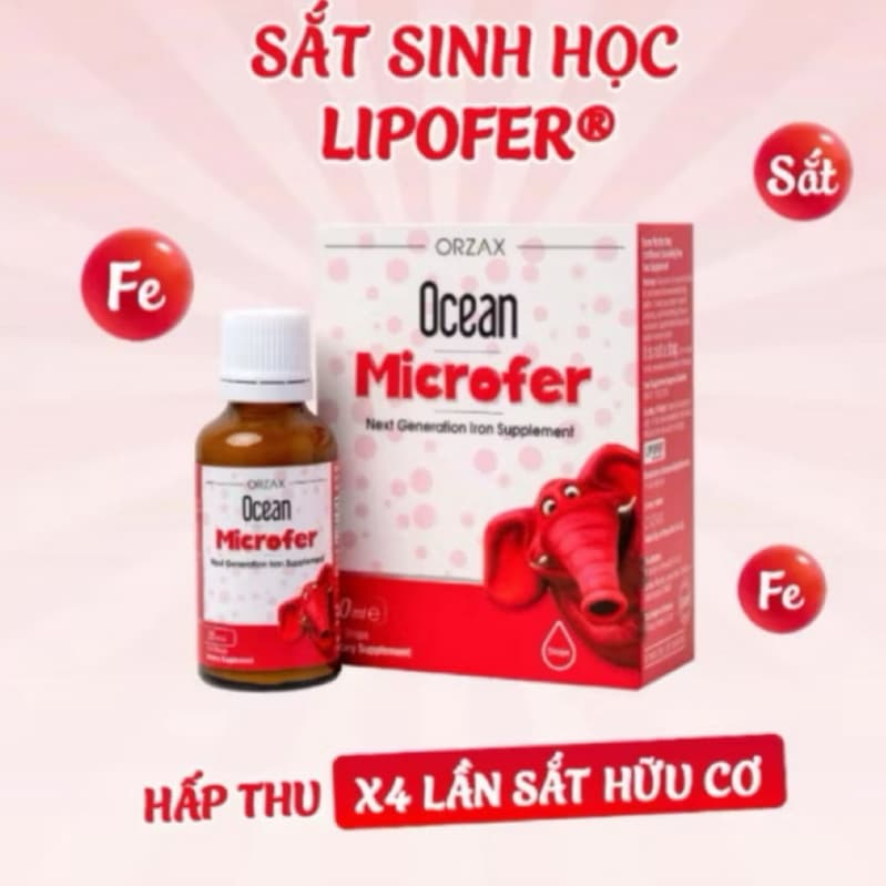 Ocean Microfer -sắt hữu cơ nhỏ giọt cho bé giúp cải thiện tình trạng thiếu máu (lọ 30ml) | Nhập khẩu chính hãng Châu Âu