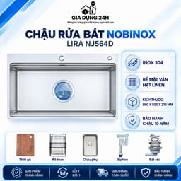 CHẬU RỬA BÁT NOBINOX LIRA NJ564D | Hàng chính hãng 1