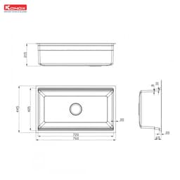 Chậu rửa bát Konox 7644SU Dekor 8