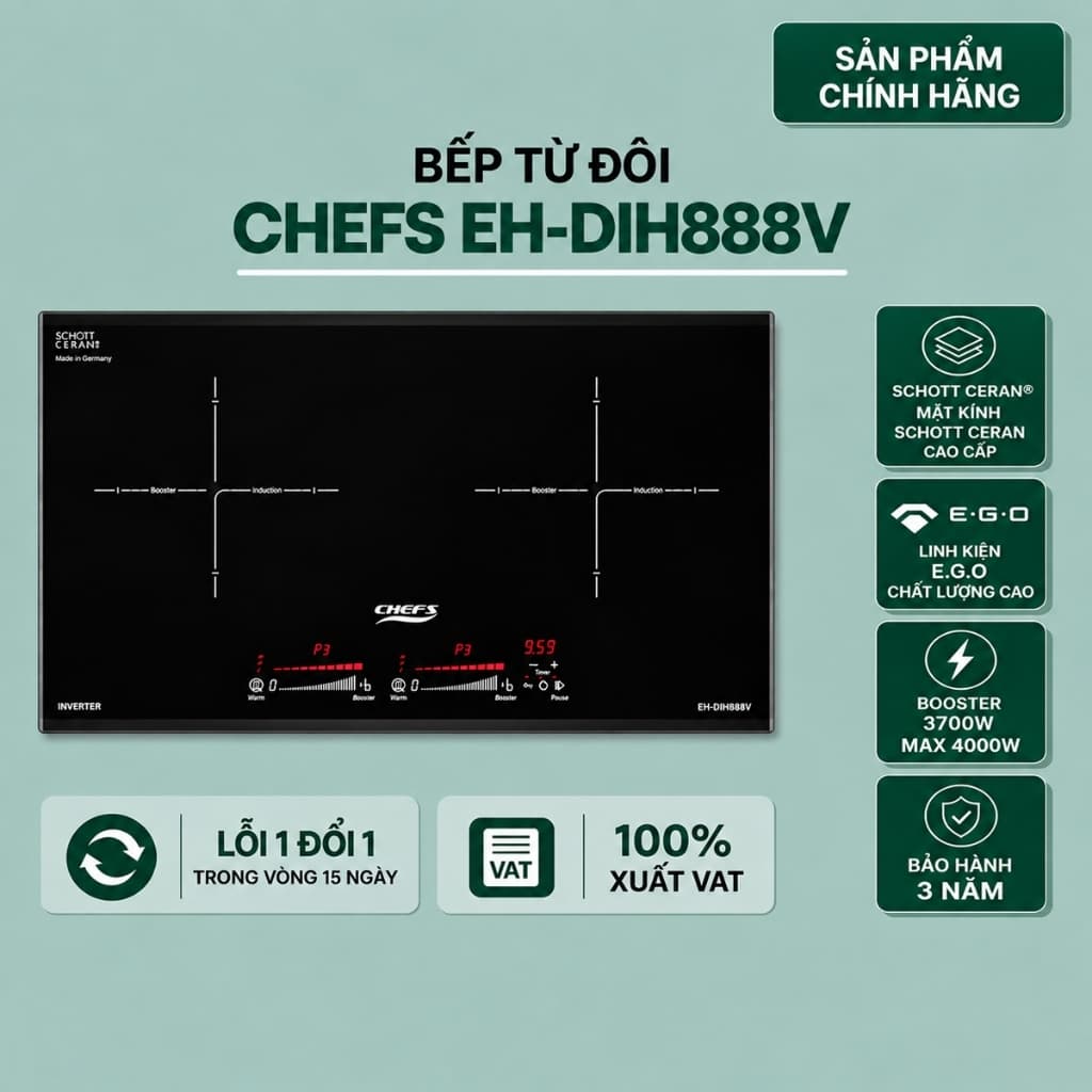 Bếp từ Chefs EH-DIH888V | Nhập khẩu nguyên chiếc Đức | Hàng chính hãng