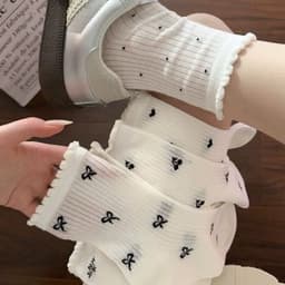 🌸FREESHIP🌸Sét 5 đôi 10 đôi tất tim nơ trắng cổ bèo mẫu mới 2