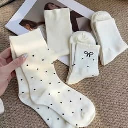 🌸FREESHIP🌸Sét 5 đôi 10 đôi tất tim nơ trắng cổ bèo mẫu mới 4
