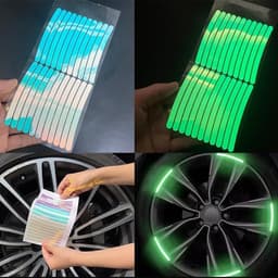 Bộ 20 Miếng Dán Phản Quang Màu Cầu Vồng Chống Thấm Nước Trang Trí Vành Bánh Xe 4