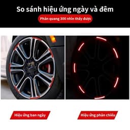 Bộ 20 Miếng Dán Phản Quang Màu Cầu Vồng Chống Thấm Nước Trang Trí Vành Bánh Xe 6