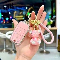 Ốp Khóa Vinfast VF3 Màu Hồng Chất Liệu TPU Cao Cấp Chống Bụi Bẩn Bảo Vệ Chìa Khóa 9