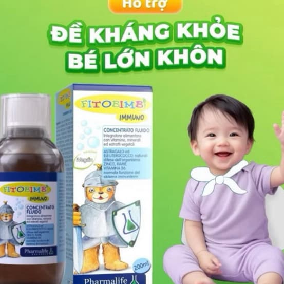 FITOBIMBI IMMUNO ( Chai 200ml) Siro Tăng Đề Kháng Cho Bé Hỗ Trợ Miễn Dịch và Phòng Ngừa Bệnh Vặt
