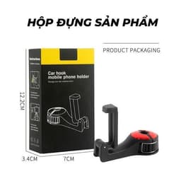 Móc treo đồ treo sau ghế ô tô Kiêm Giá đỡ điện thoại Caf Hook và Giá đỡ cốc nước điện thoại kiêm 2 móc treo 5