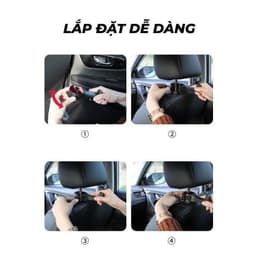 Móc treo đồ treo sau ghế ô tô Kiêm Giá đỡ điện thoại Caf Hook và Giá đỡ cốc nước điện thoại kiêm 2 móc treo 6