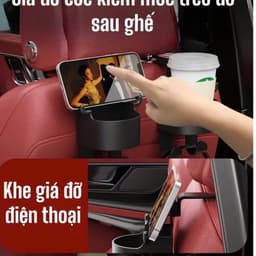 Móc treo đồ treo sau ghế ô tô Kiêm Giá đỡ điện thoại Caf Hook và Giá đỡ cốc nước điện thoại kiêm 2 móc treo 8
