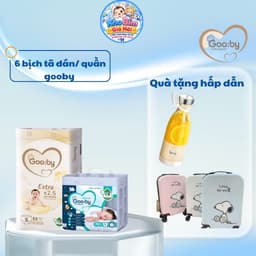 [ Kèm quà ] 6 bịch Tã/bỉm Gooby siêu mỏng, thấm hút, đủ size từ NB - 4XL 1